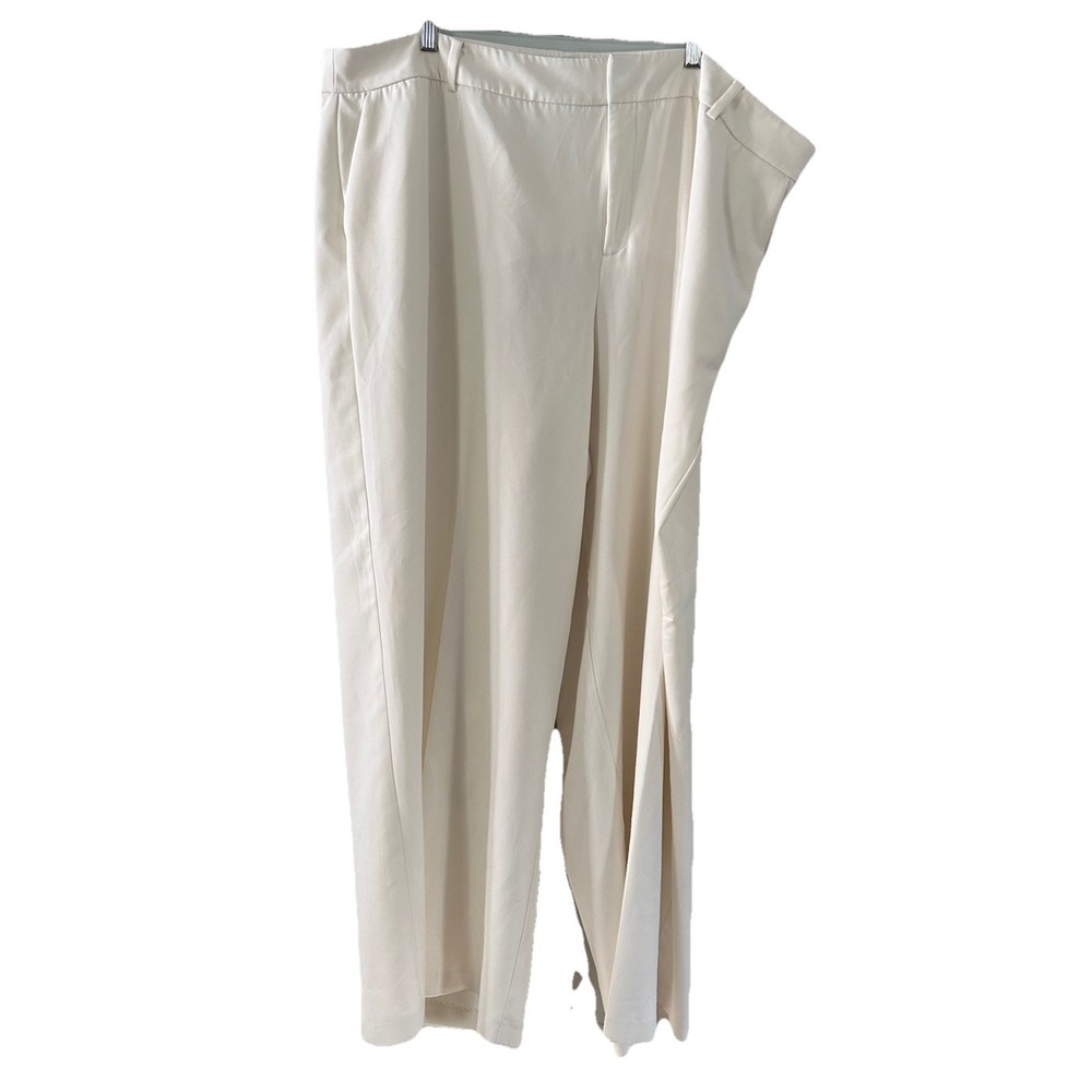 Eloquii Pleated High Rise Wide Leg Dress Pants Trouser Womens 26 Stretch Office